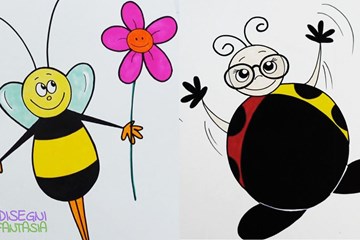 Disegna un'Ape e una Coccinella con gli Occhiali